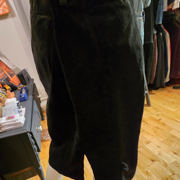 Black Genuine suede leather midi skirt size 14 - Picture 4 of 9